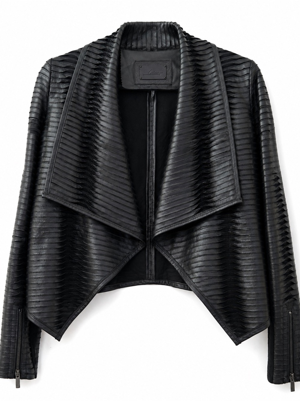 LINE The Label Black Lambskin Leather Moto Jacket - Small
